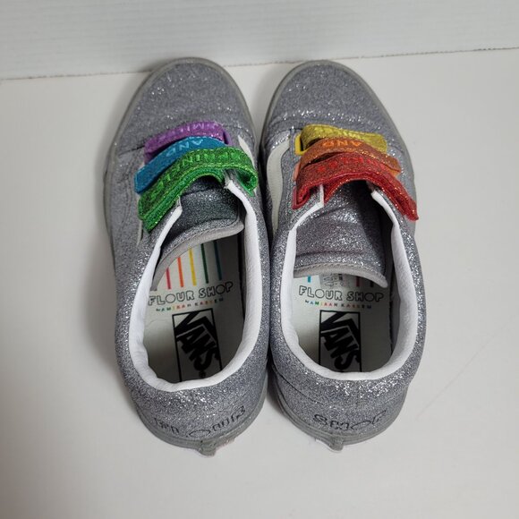 Vans Flour Shop Amirah Old Skool Rainbow Glitter Sneakers Unisex Men 8.5 Wm's 10 - Picture 12 of 13